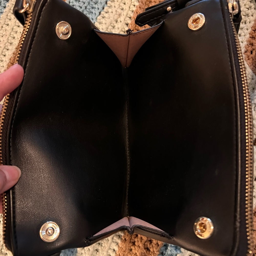 Simple Black Vegan Leather Women's Crossbody Bag